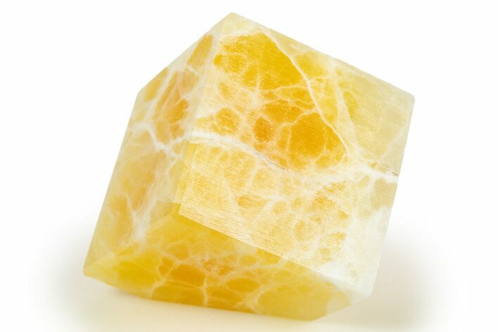 Polished Orange Honeycomb Calcite Cube - Utah #307820